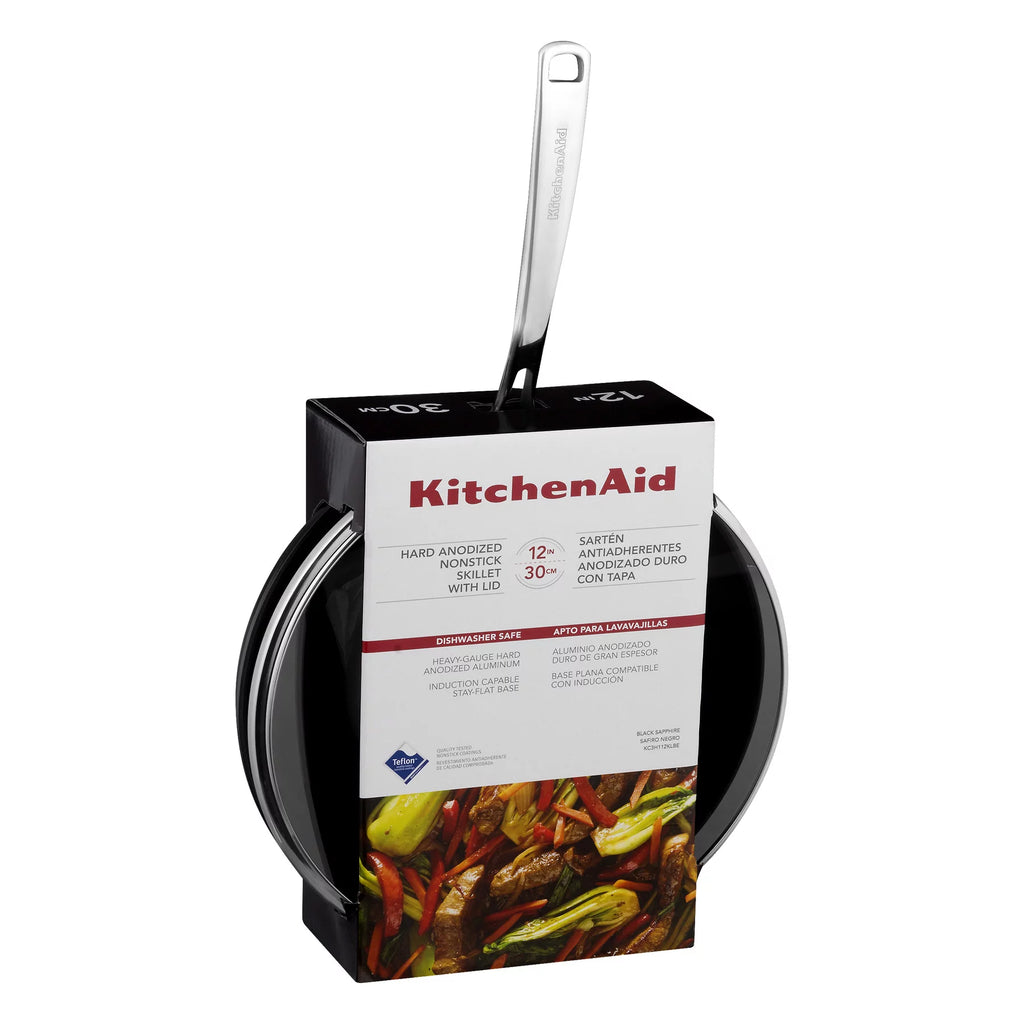 Hard Anodized Nonstick 12" Skillet with Glass Lid V326541