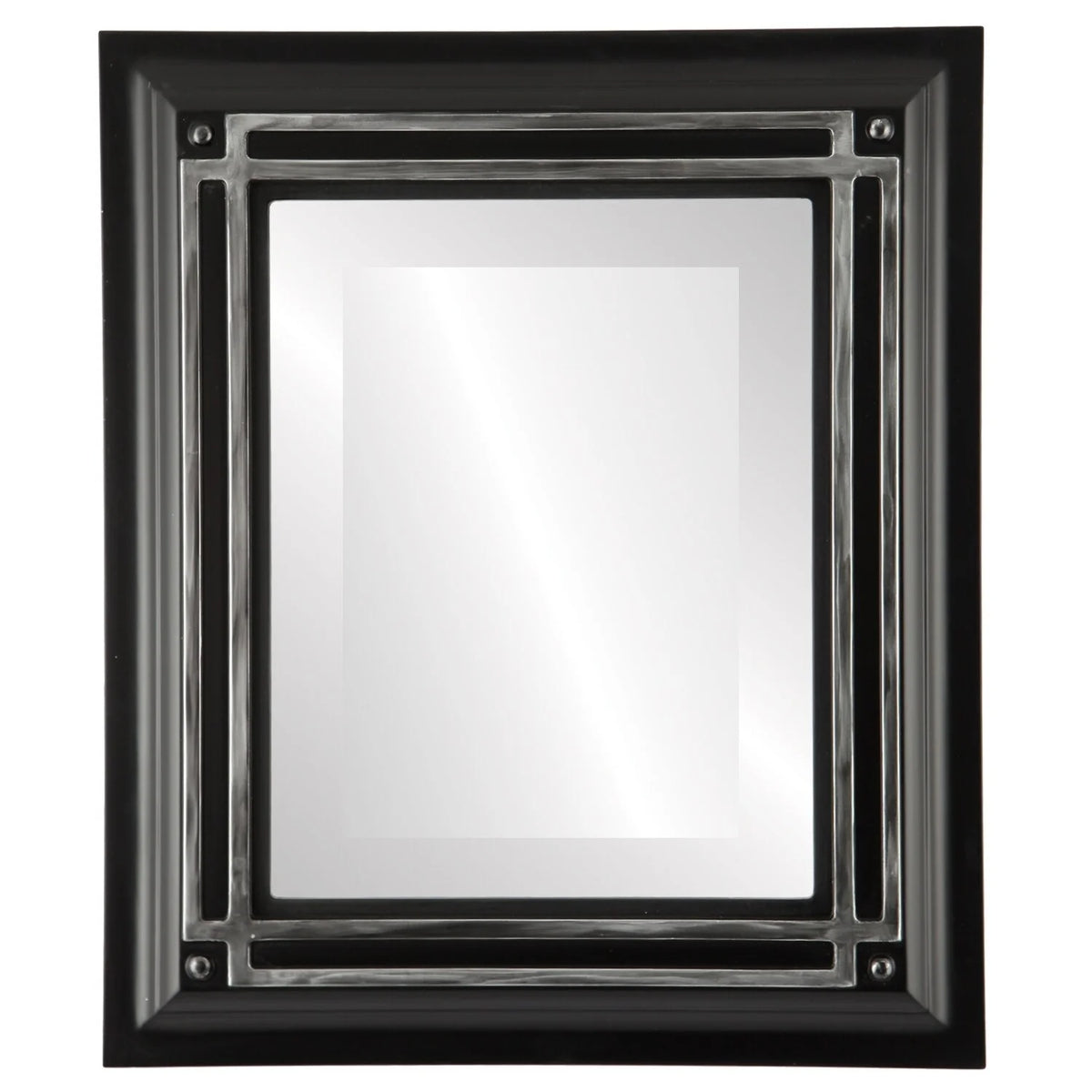 Matte Black Framed Rectangle Mirror 26x30 B72011