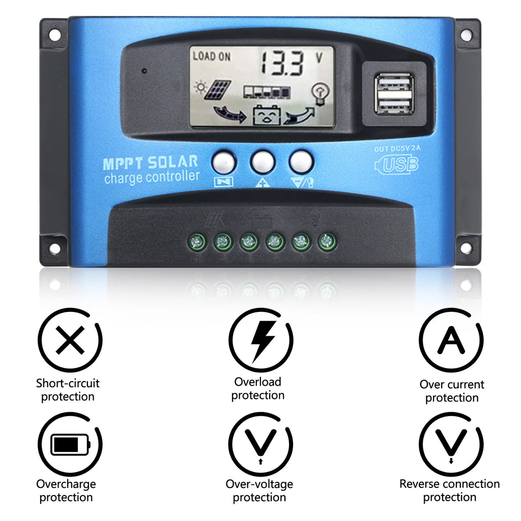 100A MPPT Solar Charge Controller with Dual USB F242489